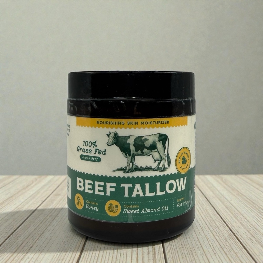All Natural Grass-Fed Beef Tallow & Honey Balm Moisturizer Skin‎ Care 4oz NEW